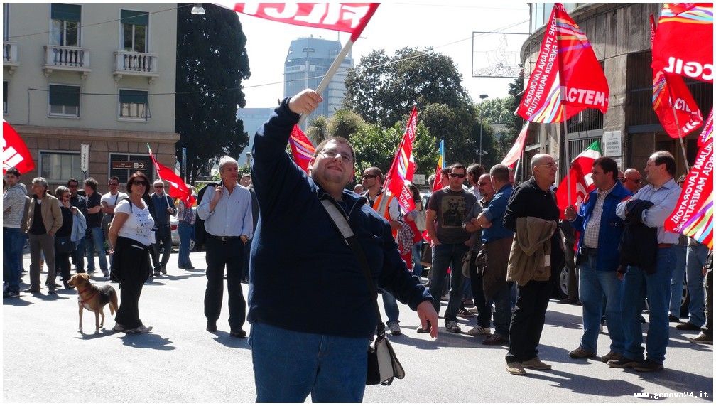 Genova - prtesta lavoratori Filctem CGIL