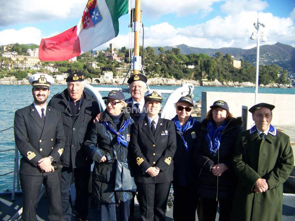 Santa Margherita, Marinai d'Italia in visita alla dragamine "Chioggia"