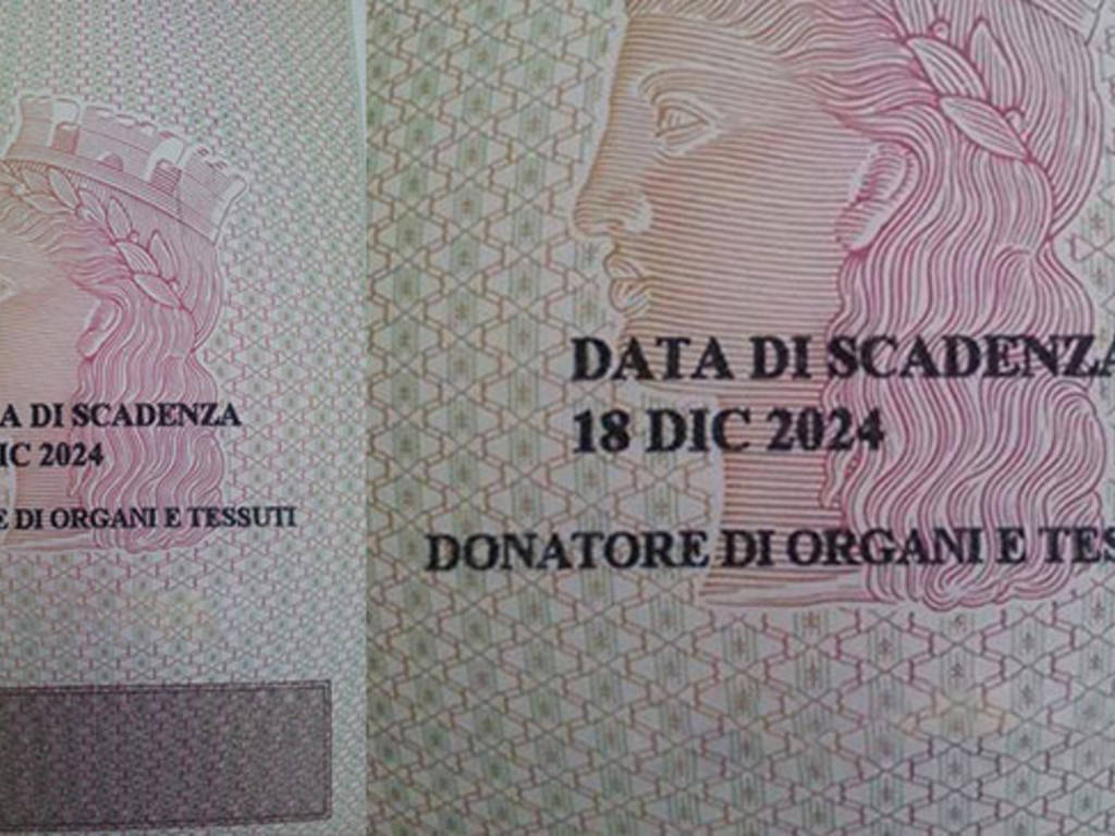 carta identità donatore organi