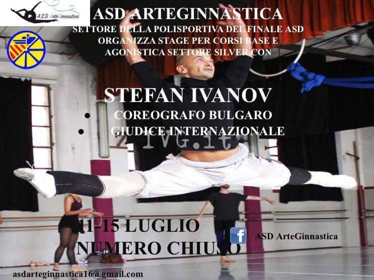 il coreografo Stefan Ivano a Finale per l\' ArteGinnastica