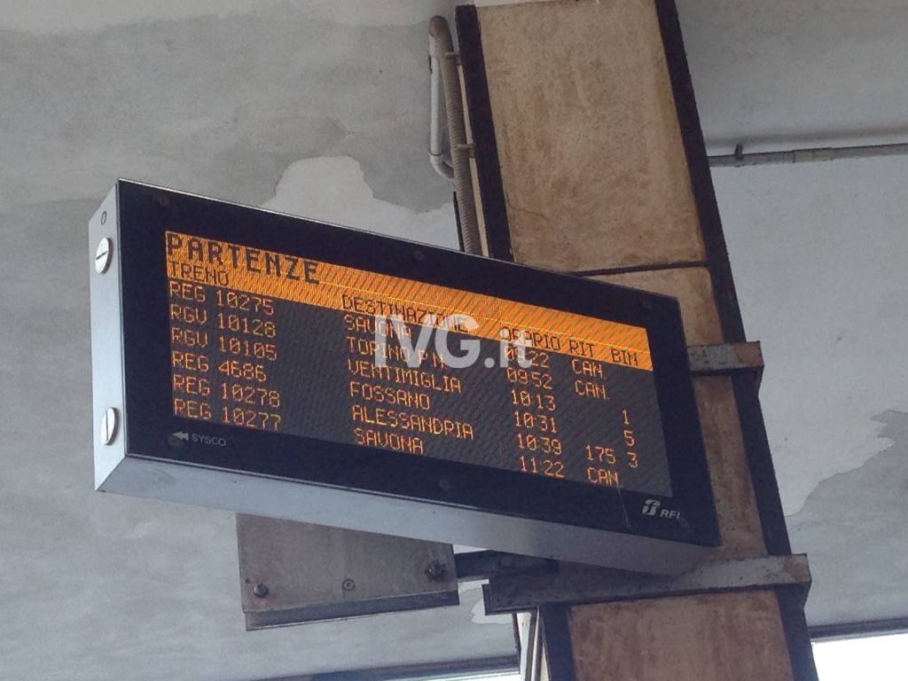 treni cancellati san giuseppe di cairo stazione