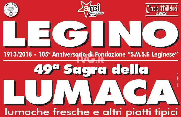 Savona, nel prossimo week-end alla SMS F. Leginese “Milleluci” la 49° Sagra della Lumaca