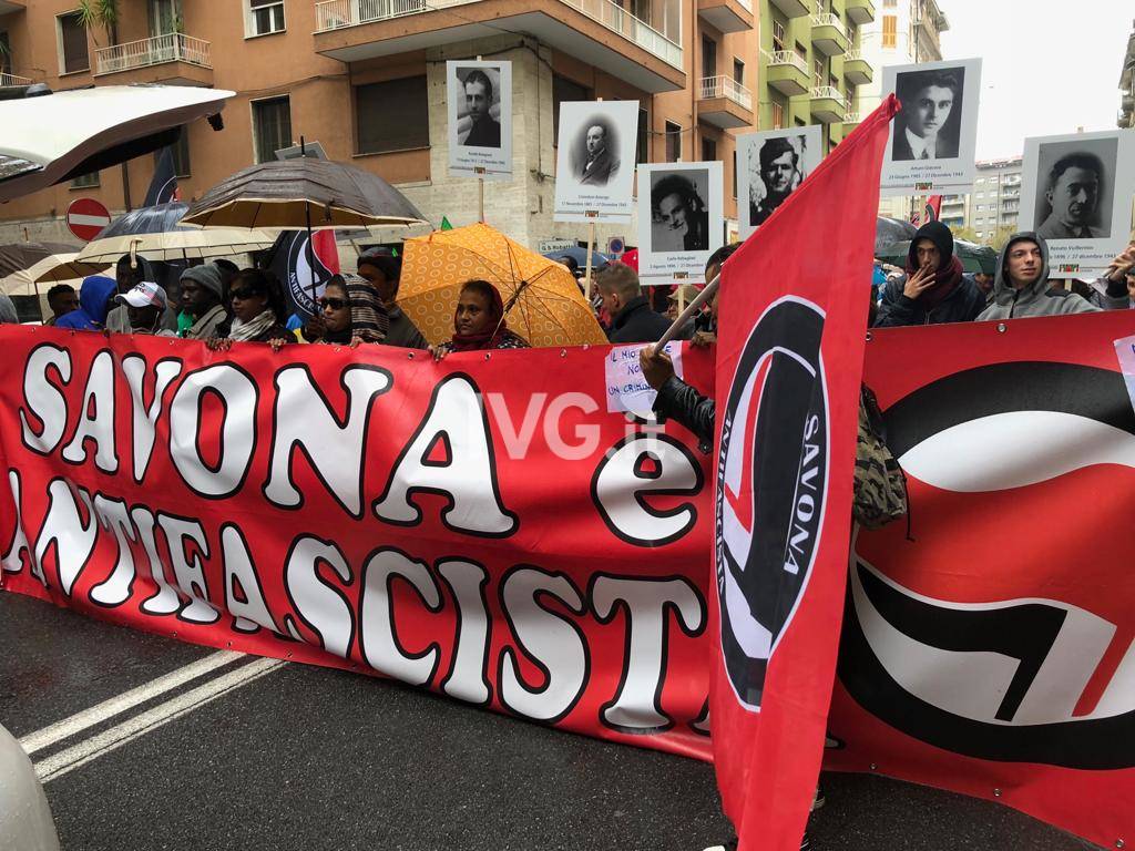 Manifestazione antifascista a Savona