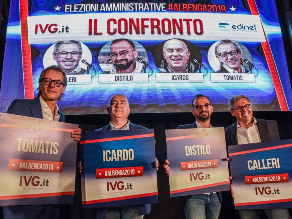 dibattito candidati sindaci albenga confronto Distilo Tomatis Calleri Icardo