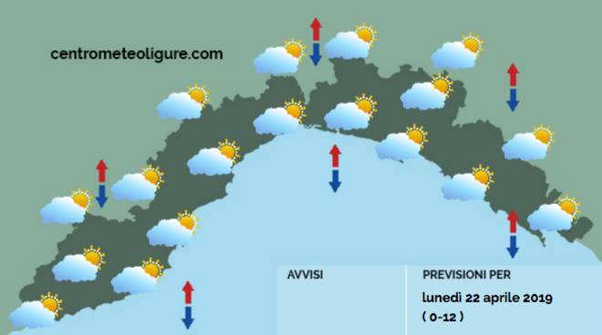 Meteo Liguria: Pasquetta nuvolosa e ventosa, prime piogge in serata