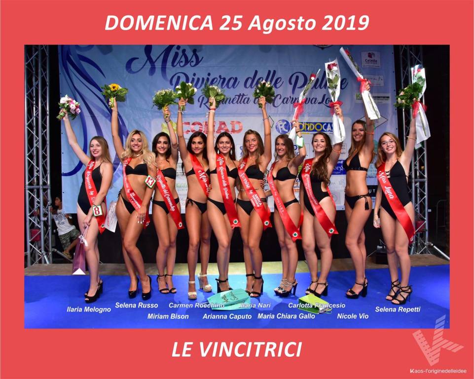Miss Riviera Palme 2019 (nomi vincitrici)