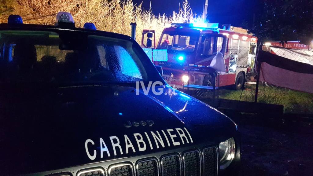 carabinieri Vvff notte vigili del fuoco