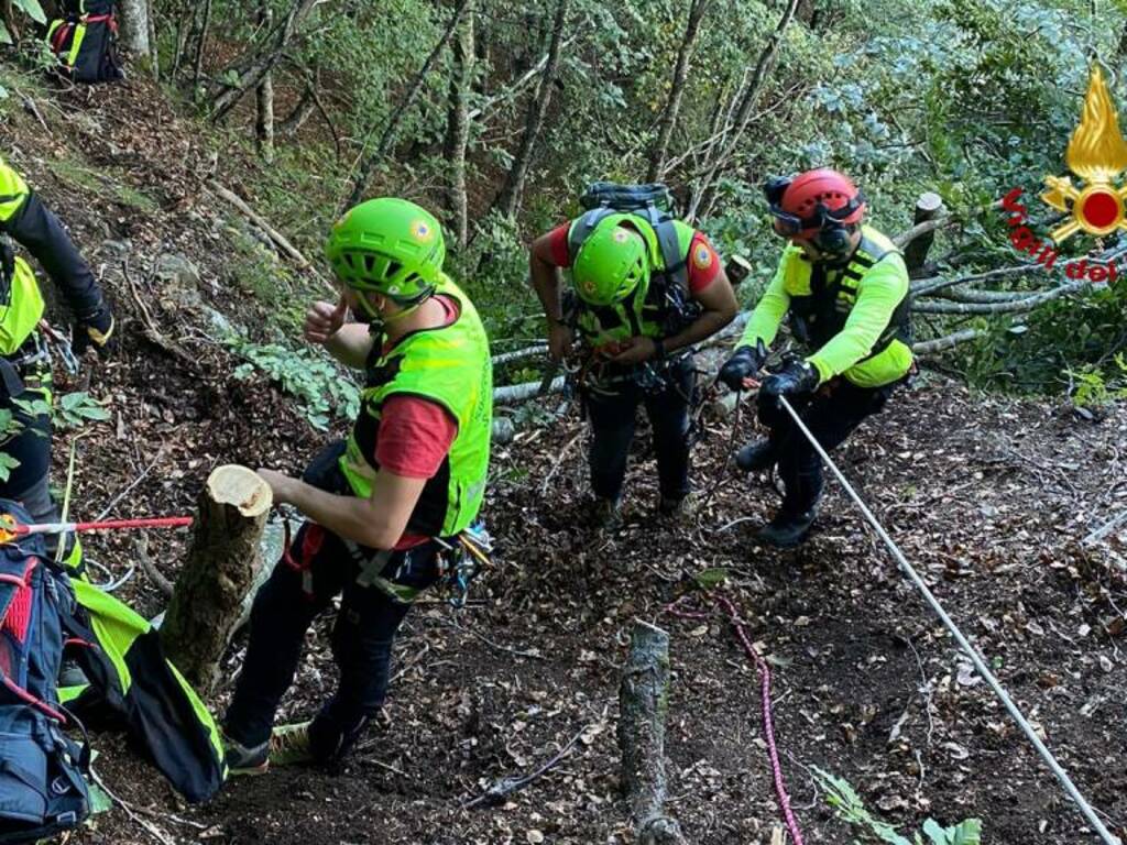 soccorso alpino vigili del fuoco recupero persona bosco fungaiolo