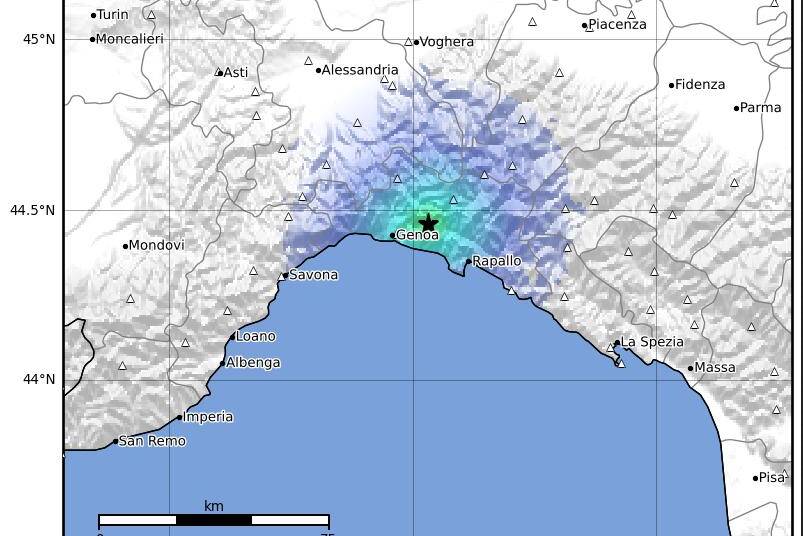 mappa intensità terremoto 4 ottobre