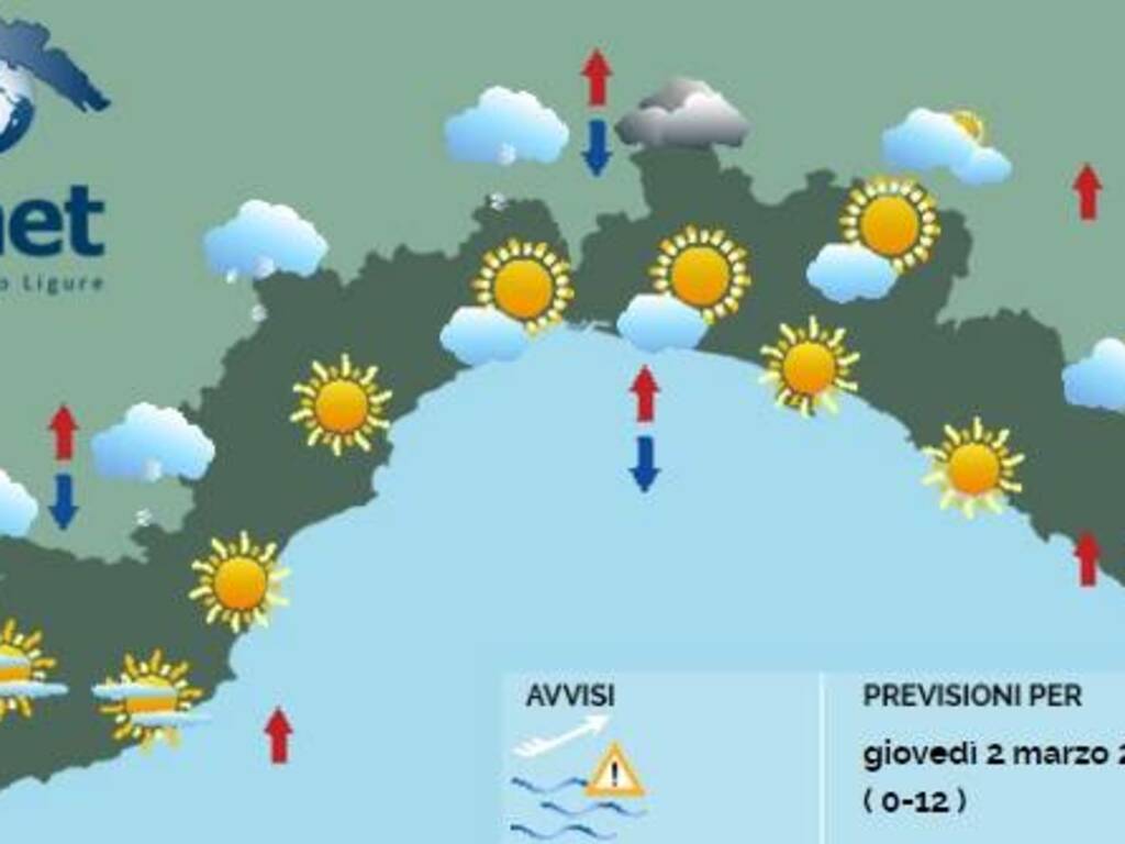 Meteo Liguria: ancora neve nell’entroterra, sulla costa torna il sole