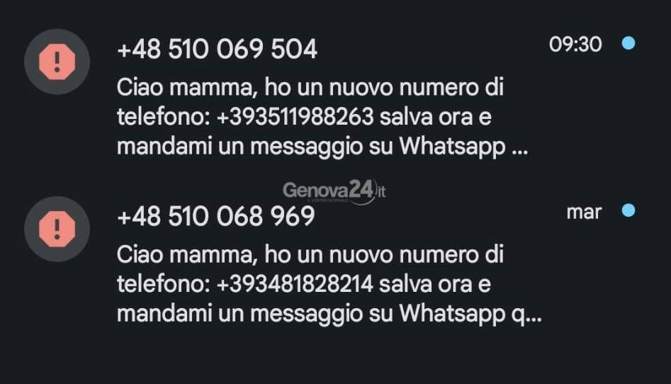 truffa whatsapp ciao mamma