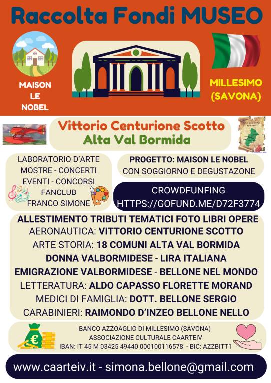 Raccolta fondi Museo Vittorio Centurione Scotto e Alta Val Bormida